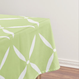 Moderne, schick-grüne und weiße Blume Tischdecke