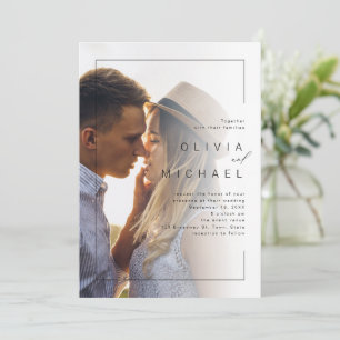 Moderne schick-minimalistische Foto-Hochzeit Einladung
