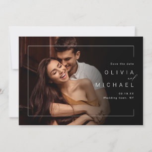 Moderne schick-minimalistische Foto-Hochzeit speic Save The Date