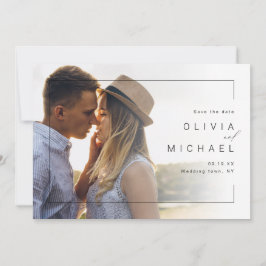 Moderne schick-minimalistische Foto-Hochzeit speic Save The Date