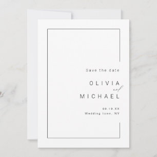 Moderne schick-minimalistische Foto-Hochzeit speic Save The Date