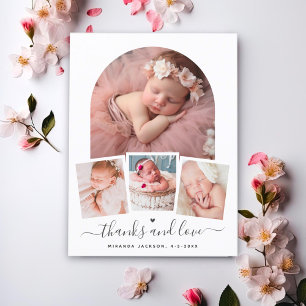 Moderne Schicke Arch Baby Shower Danke Foto Postkarte