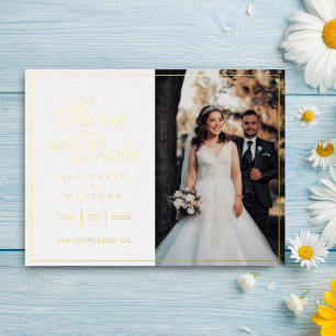 Moderne Schicke Bild-Hochzeit Termin merken Folie Einladungspostkarte