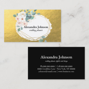 Moderne schicke Black and Gold Foil Luxus Business Visitenkarte