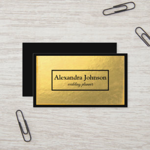 Moderne schicke Black and Gold Foil Luxus Business Visitenkarte
