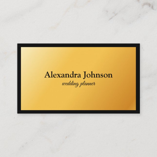 Moderne schicke Black and Gold Foil Luxus Business Visitenkarte (Vorderseite)
