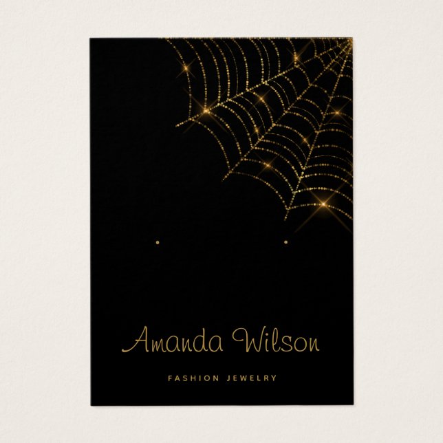 Moderne schicke Black and Gold Ohrring-Grafikkarte (Vorderseite)