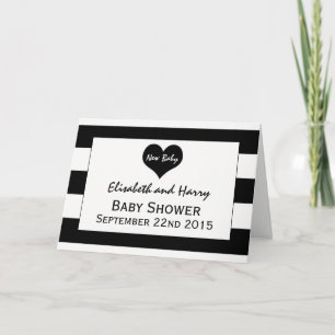 Moderne schicke Black & White Baby Dusche Einladun Einladung