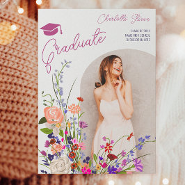 Moderne schicke Blume Drehbuch Foto Abschluss Ankündigung