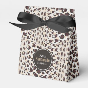Moderne schicke braune Cheetah-Druck-Muster-Monogr Geschenkschachtel
