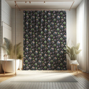 Moderne Schicke Bunte Glasmalerei Blumenmuster Duschvorhang