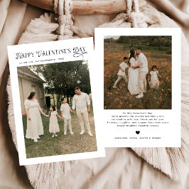 Moderne Schicke Familienfoto Frohen Valentinstag Feiertagskarte