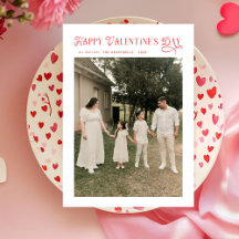 Moderne Schicke Familienfoto Frohen Valentinstag