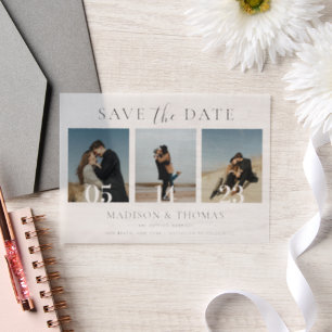 Moderne Schicke Foto-Collage-Hochzeit-Einladung zu