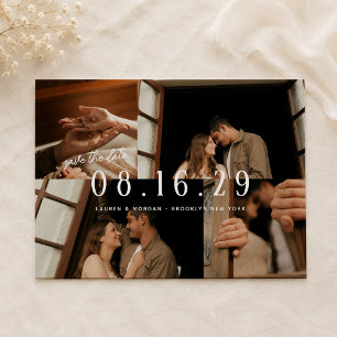 Moderne Schicke Foto-Collage-Hochzeit Save The Date