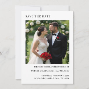 Moderne Schicke Foto-Minimalist-Hochzeitsgestaltun Save The Date