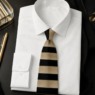 moderne schicke geometrische schwarze und goldene krawatte