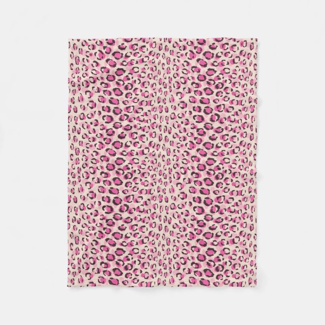 Moderne schicke Gepard-Druck-Muster-Monogramm Fleecedecke (Vorderseite)