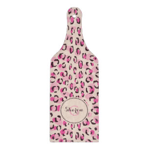 Moderne schicke Gepard-Druck-Muster-Monogramm Schneidebrett