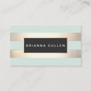 Moderne, schicke gestreifte IMITATE Goldfolie und Visitenkarte