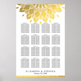 Moderne schicke Gold Floral Hochzeitskarte Poster