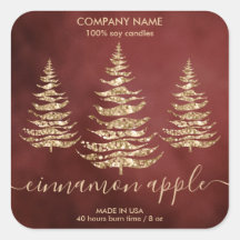 Moderne schicke Gold Glitzer Pine Christmas Candle