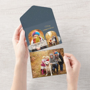 Moderne Schicke Goldene Bögen mit opaker Banderole All In One Einladung