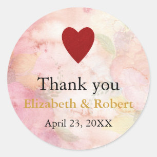Moderne schicke goldene Foil Heart Wedding Vielen Runder Aufkleber