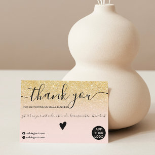 Moderne schicke Goldene Glitzer-Rose Ordnung Viele Dankeskarte