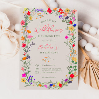 Moderne schicke, helle wilde Blume 2. Einladung