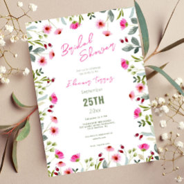 Moderne schicke, helle, wilde Blume Brautparty Einladung