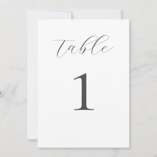 Moderne schicke Hochzeitskarte für Tischnummer