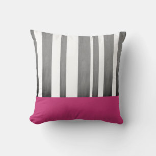 moderne, schicke Kissenstreifen in Rosa und Grau Kissen
