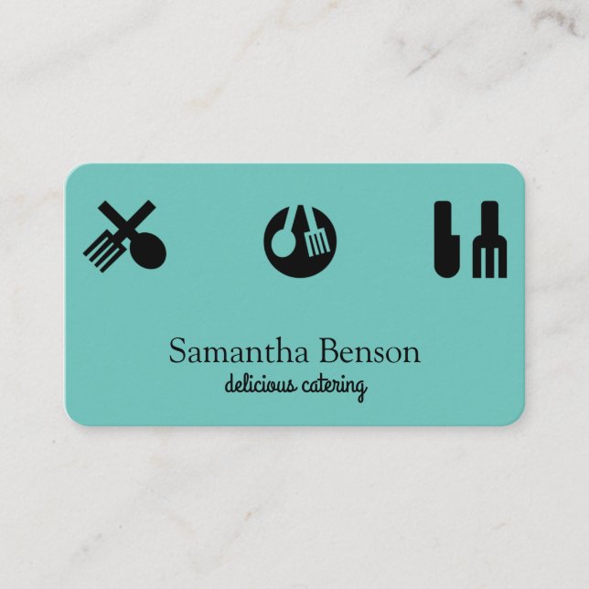 Moderne schicke Küchenutensilien Kochen und Cateri Visitenkarte (Vorderseite)