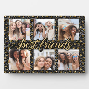 Moderne Schicke Leopard-Beste-Freunde-Fotocollage Fotoplatte