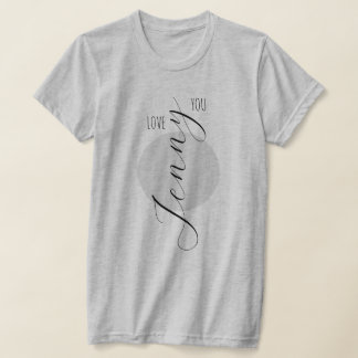 Moderne schicke Liebe mit Individuelle Name T-Shirt