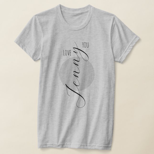 Moderne schicke Liebe mit Individuelle Name T-Shirt (Ablage )