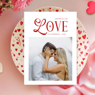 Moderne Schicke Liebesfoto Valentinstag  Feiertagskarte
