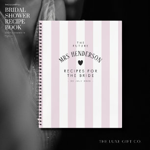 Moderne schicke Lilac Stripe Brautparty Rezept Notizbuch