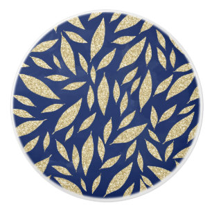 Moderne schicke Marineblätter Glitzer Keramikknauf