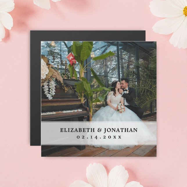 Moderne schicke Minimalistische Couple-Foto-Gastge Magnetkarte (Von Creator hochgeladen)