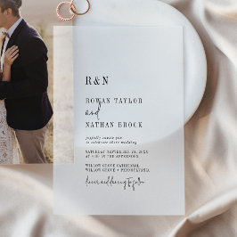 Moderne schicke Monogramm einfache rustikale Hochz