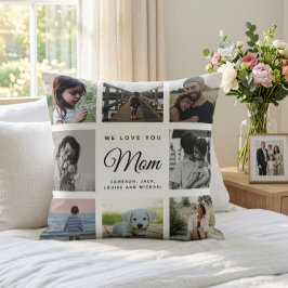 Moderne schicke Mutter-Tag-Mama FotoCollage Kissen