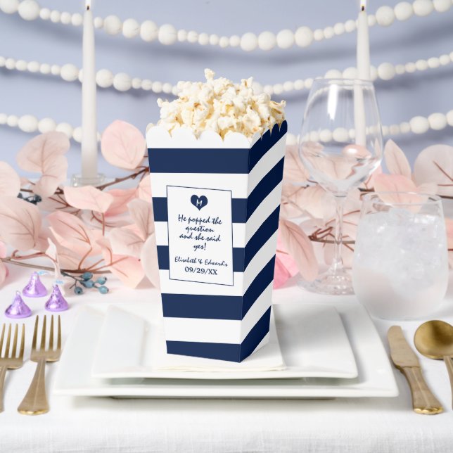 Moderne schicke Navy Blue & White Wedding Geschenkschachtel (Hochzeit)