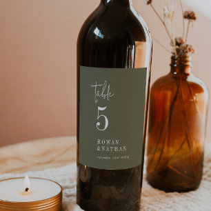 Moderne, schicke Olivenbäume Grüne Tischnummer Wei Aufkleber