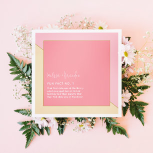 Moderne schicke Pastel Pink Gold Hochzeitspass Fak Serviette