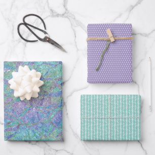 Moderne Schicke Pastellfarben Marmor Mosaik Muster Geschenkpapier Set