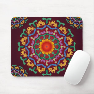 Moderne, schicke Pfeile gerecycelt Blumenmandala F Mousepad