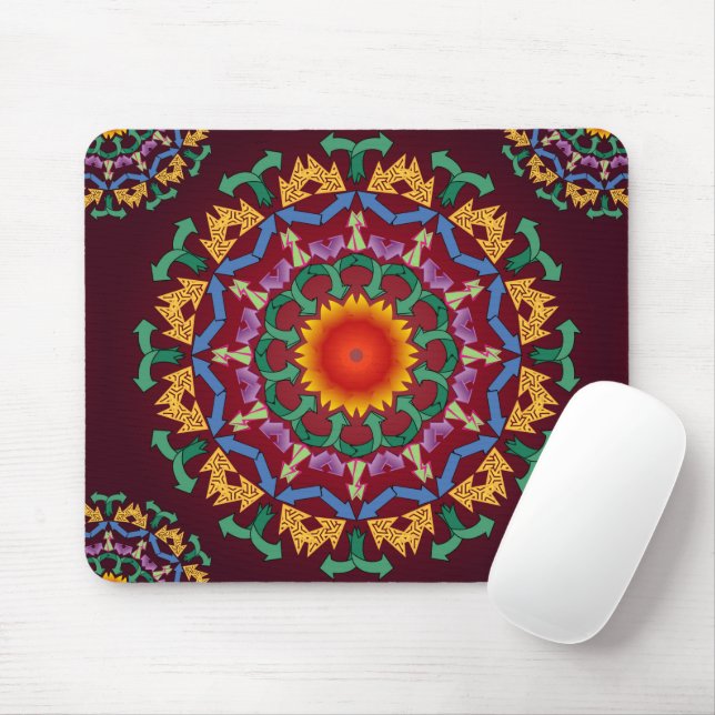 Moderne, schicke Pfeile gerecycelt Blumenmandala F Mousepad (Mit Mouse)