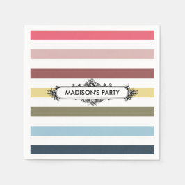 Moderne schicke Regenbogenstreifen mit Party Serviette